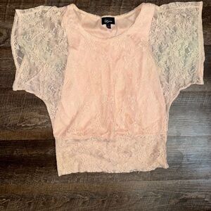 IZ Byer Pink Lace Top